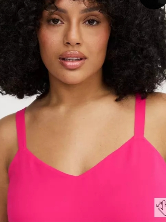 Torrid Sophie Swing Challis Cami Hot Pink - Picture 4 of 7